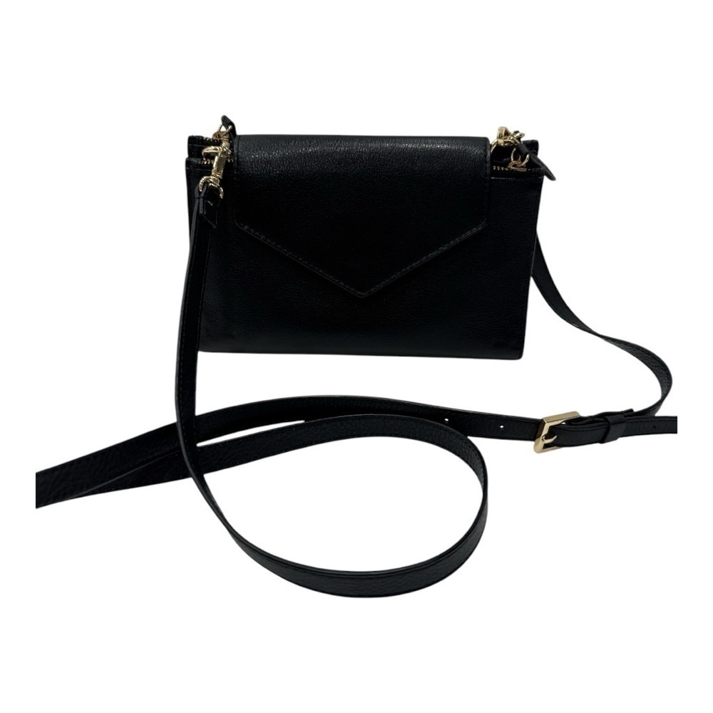 Antonio Melani Leather Convertible Crossbody Bag Wrislet Wallet Organizer BLACK - Picture 10 of 13